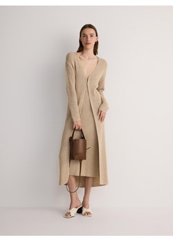 Reserved - Długi kardigan - beżowy ze sklepu Reserved w kategorii Swetry damskie - zdjęcie 172997477
