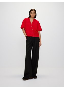 Reserved - Koszula z dodatkiem lnu - czerwony ze sklepu Reserved w kategorii Koszule damskie - zdjęcie 172997757