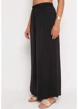 Czarne Szerokie Spodnie z Wiskozy z Wysokim Stanem Rissalie ze sklepu Born2be Odzież w kategorii Spodnie damskie - zdjęcie 172998167
