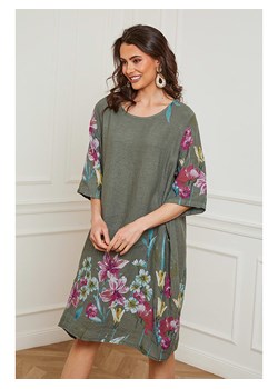 Joséfine Lniana sukienka &quot;Bouno&quot; w kolorze khaki ze sklepu Limango Polska w kategorii Sukienki - zdjęcie 172999037