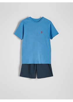 Reserved - Dwuczęściowa piżama z haftem - niebieski ze sklepu Reserved w kategorii Piżamy męskie - zdjęcie 172999865