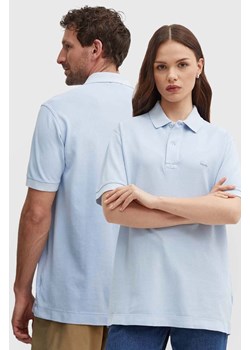 Lacoste polo bawełniane kolor niebieski gładki PH3450 S0I ze sklepu ANSWEAR.com w kategorii T-shirty męskie - zdjęcie 173000386