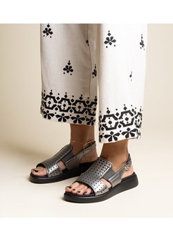 Grafitowe sandały z ażurowa cholewką Imogne ze sklepu gemre w kategorii Sandały damskie - zdjęcie 173000836