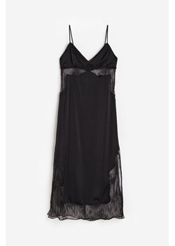 H & M - Satynowa sukienka na ramiączkach - Czarny ze sklepu H&M w kategorii Sukienki - zdjęcie 173004815