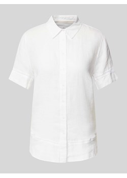 Bluzka lniana w jednolitym kolorze ze sklepu Peek&Cloppenburg  w kategorii Koszule damskie - zdjęcie 173004987