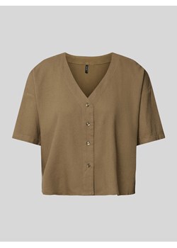 Bluzka z mieszanki wiskozy i lnu z dekoltem w serek model ‘JESMILO’ ze sklepu Peek&Cloppenburg  w kategorii Bluzki damskie - zdjęcie 173005005