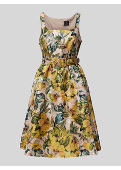 Sukienka koktajlowa o długości do kolan z paskiem w talii ze sklepu Peek&Cloppenburg  w kategorii Sukienki - zdjęcie 173005099