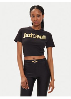 Just Cavalli T-Shirt 76PAHG11 Czarny Slim Fit ze sklepu MODIVO w kategorii Bluzki damskie - zdjęcie 173010866