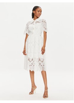 Fracomina Sukienka koszulowa FR24SD2004W62501 Biały Regular Fit ze sklepu MODIVO w kategorii Sukienki - zdjęcie 173010879