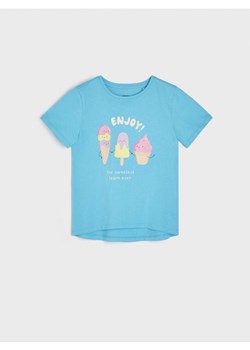 Sinsay - Koszulka z nadrukiem - turkusowy ze sklepu Sinsay w kategorii Bluzki dziewczęce - zdjęcie 173012676