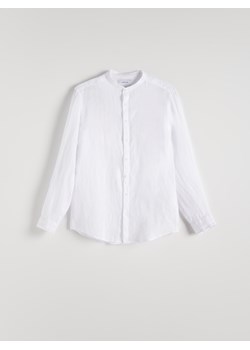 Reserved - Lniana koszula regular fit - biały ze sklepu Reserved w kategorii Koszule męskie - zdjęcie 173012795