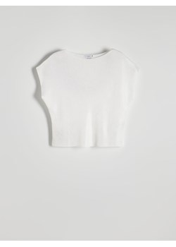 Reserved - Dzianinowa bluzka - złamana biel ze sklepu Reserved w kategorii Bluzki damskie - zdjęcie 173012869