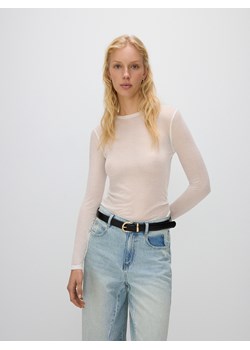 Reserved - Transparentna bluzka z modalu - kremowy ze sklepu Reserved w kategorii Bluzki damskie - zdjęcie 173012876