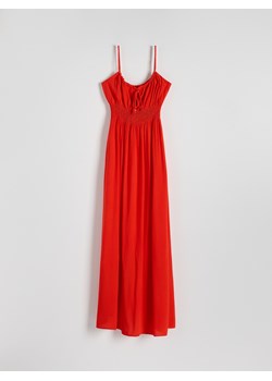 Reserved - Sukienka z wiskozy - pomarańczowy ze sklepu Reserved w kategorii Sukienki - zdjęcie 173012968