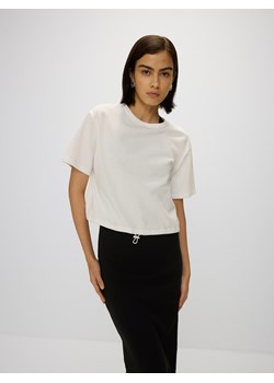 Reserved - T-shirt ze ściągaczem - biały ze sklepu Reserved w kategorii Bluzki damskie - zdjęcie 173012987