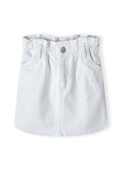 Biała spódniczka jeansowa z przeszyciami dla dziewczynki ze sklepu 5.10.15 w kategorii Spódnice dziewczęce - zdjęcie 173013299