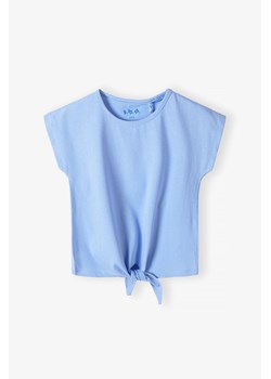 Niebieska koszulka z ozdobnym wiązaniem - 5.10.15. ze sklepu 5.10.15 w kategorii Bluzki dziewczęce - zdjęcie 173013315