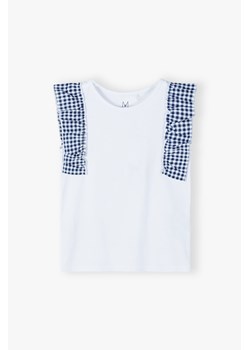 Biała bluzka dziewczęca z ozdobną falbanką ze sklepu 5.10.15 w kategorii Bluzki dziewczęce - zdjęcie 173013406