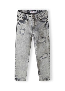 Stylowe spodnie jeansowe szare z przetarciami dla chłopca ze sklepu 5.10.15 w kategorii Spodnie chłopięce - zdjęcie 173013407