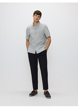 Reserved - Koszula regular z lnem - jasnozielony ze sklepu Reserved w kategorii Koszule męskie - zdjęcie 173014527