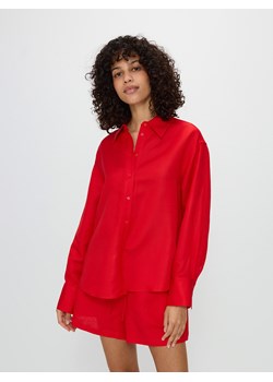 Reserved - Koszula z lnem - czerwony ze sklepu Reserved w kategorii Koszule damskie - zdjęcie 173014788