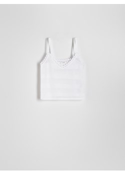Reserved - Dzianinowy top - biały ze sklepu Reserved w kategorii Bluzki damskie - zdjęcie 173014795
