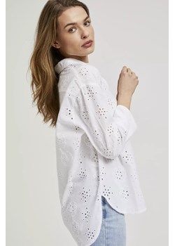 Koszula oversize z rękawami 3/4 biała ze sklepu Moodo.pl w kategorii Koszule damskie - zdjęcie 173014985