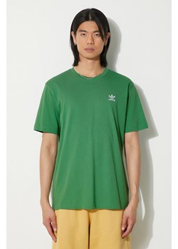 adidas Originals t-shirt bawełniany męski kolor zielony gładki IN0671 ze sklepu PRM w kategorii T-shirty męskie - zdjęcie 173015577