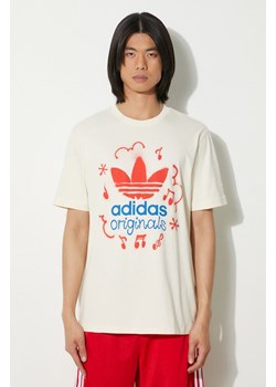 adidas Originals t-shirt bawełniany męski kolor beżowy z nadrukiem IS2895 ze sklepu PRM w kategorii T-shirty męskie - zdjęcie 173015589
