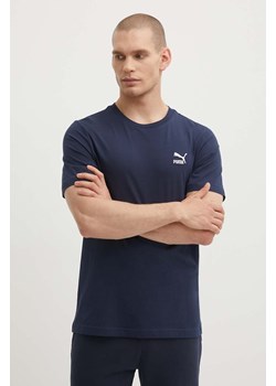 Puma t-shirt bawełniany męski kolor granatowy z aplikacją 679187 ze sklepu PRM w kategorii T-shirty męskie - zdjęcie 173015597