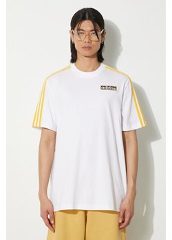 adidas Originals t-shirt bawełniany męski kolor biały z aplikacją IU2360 ze sklepu PRM w kategorii T-shirty męskie - zdjęcie 173015607