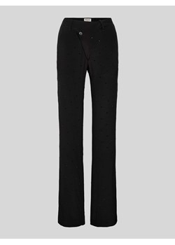 Spodnie materiałowe o kroju slim fit obszyciem ozdobnymi kamieniami model ‘POXY’ ze sklepu Peek&Cloppenburg  w kategorii Spodnie damskie - zdjęcie 173021456