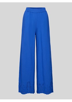 Spodnie z wysokim stanem i haftem angielskim model ‘BIRA’ ze sklepu Peek&Cloppenburg  w kategorii Spodnie damskie - zdjęcie 173021517