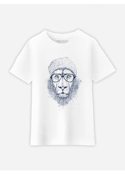 WOOOP Koszulka &quot;Cool Lion&quot; w kolorze białym ze sklepu Limango Polska w kategorii T-shirty chłopięce - zdjęcie 173021768