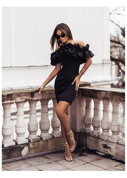 Sukienka mini z ozdobnym dekoltem NAMIA - czarna ze sklepu magmac.pl w kategorii Sukienki - zdjęcie 173022109