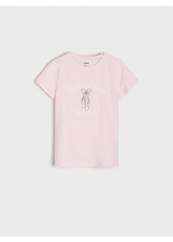 Sinsay - Koszulka z nadrukiem - różowy ze sklepu Sinsay w kategorii Bluzki dziewczęce - zdjęcie 173022775