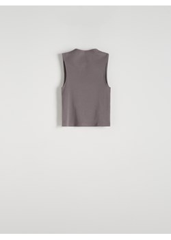 Reserved - Dzianinowy top z półgolfem - ciemnoszary ze sklepu Reserved w kategorii Bluzki damskie - zdjęcie 173022925