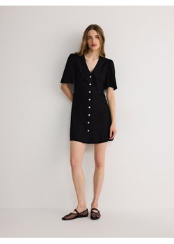Reserved - Sukienka mini z wiskozą - czarny ze sklepu Reserved w kategorii Sukienki - zdjęcie 173022976