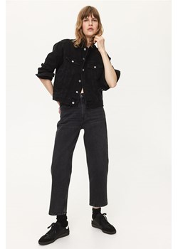 H & M - Straight High Cropped Jeans - Czarny ze sklepu H&M w kategorii Jeansy damskie - zdjęcie 173027238