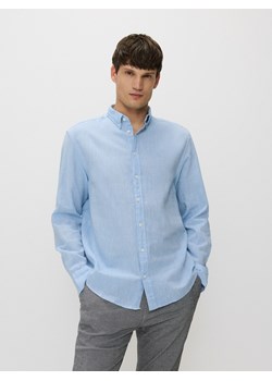 Reserved - Koszula regular z lnem - jasnoniebieski ze sklepu Reserved w kategorii Koszule męskie - zdjęcie 173027735