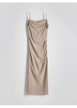 Reserved - Sukienka z wiskozą - jasnoszary ze sklepu Reserved w kategorii Sukienki - zdjęcie 173028048