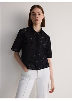 Reserved - Ażurowa koszula - czarny ze sklepu Reserved w kategorii Koszule damskie - zdjęcie 173028127