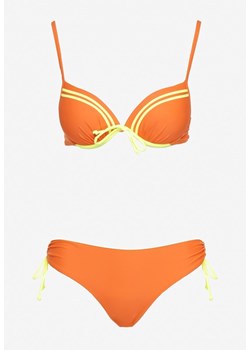 Pomarańczowe Bikini z Usztywnianymi Miseczkami i Ozdobnym Wiązaniem Aneviana ze sklepu Born2be Odzież w kategorii Stroje kąpielowe - zdjęcie 173029497