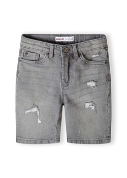 Szare szorty jeansowe chłopięce z przetarciami ze sklepu 5.10.15 w kategorii Spodenki chłopięce - zdjęcie 173030287