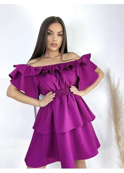 sukienka hiszpanka valentina by mielczarkowski polski produkt - burgund ze sklepu STYLOWO w kategorii Sukienki - zdjęcie 173030928