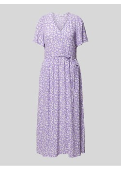 Sukienka midi z wiskozy z wiązanym paskiem ze sklepu Peek&Cloppenburg  w kategorii Sukienki - zdjęcie 173032276