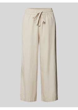 Spodnie lniane rozkloszowane z tunelem model ‘Ina’ ze sklepu Peek&Cloppenburg  w kategorii Spodnie damskie - zdjęcie 173032436