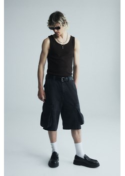 H & M - Prążkowana koszulka Slim Fit - Czarny ze sklepu H&M w kategorii T-shirty męskie - zdjęcie 173032765