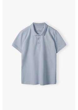 T-shirt chłopięcy z kołnierzykiem polo - niebieski - Lincoln&Sharks ze sklepu 5.10.15 w kategorii T-shirty chłopięce - zdjęcie 173115578