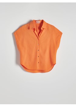 Reserved - Koszula z lnem - pomarańczowy ze sklepu Reserved w kategorii Koszule damskie - zdjęcie 173116998
